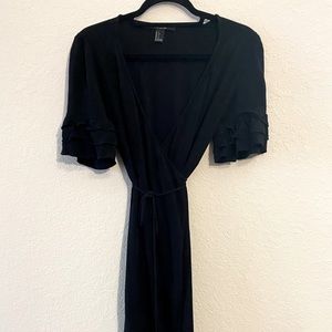 Forever 21, black wrap around dress.